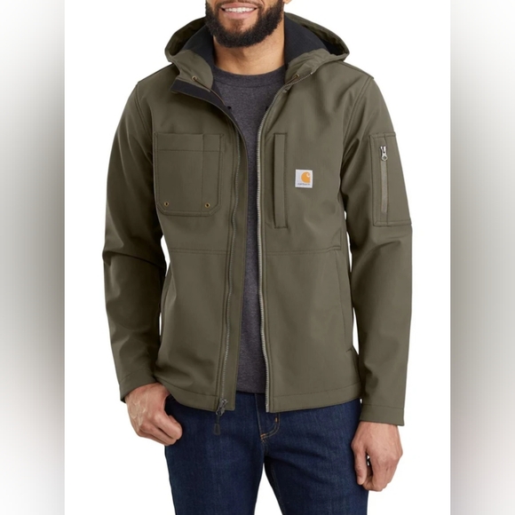 Carhartt Rain Defender® Midweight Softshell Hooded Jacket Size LT MSRP $130